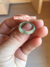 Load image into Gallery viewer, 100% natural type A ice watery black/brow/gray (Wu ji, 冰乌鸡) Chinese ink painting(水墨) jadeite jade band ring AT109