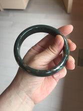 Load image into Gallery viewer, 60.4mm 100% Natural Dark Green Black Meteorite Night Sky Golden Blossom Fireworks Nephrite Bangle HN162-5905