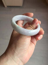 Load image into Gallery viewer, 55.3mm certified Type A 100% Natural light purple with green floating flowers Jadeite Jade bangle AU9-1264