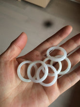 Load image into Gallery viewer, 20.2mm size 10 1/2 100% natural type A green/white jadeite jade band ring G105- 10 1/2