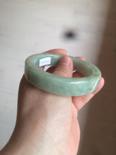 Load image into Gallery viewer, 55.7mm certified type A 100% Natural light green/gray square style Jadeite Jade bangle AX100-1500