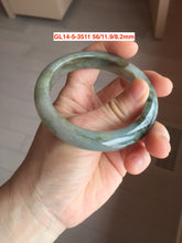 Load image into Gallery viewer, 56-57mm Type A 100% Natural dark green/black/blue Jadeite Jade bangle (with defects) group GL14