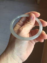 Load image into Gallery viewer, 58mm Certified 100% Natural gray black(灰冰) slim round cut nephrite jade bangle HN40-9109