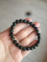 Load image into Gallery viewer, AllaboutjadeCanada.com only. 6.5-7.5mm 100% natural black/blue/green/brown(Wuji, Mocui) jadeite jade beads bracelet AK8 (Add on item, not sale individually. ) .