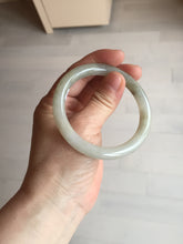 Load image into Gallery viewer, 53.3mm certified 100% natural Type A light green yellow with floating seaweed round cut jadeite jade bangle BM63-6612
