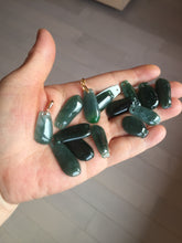 Load image into Gallery viewer, 100% Natural type A dark green gray black Guatemala Jadeite Jade thin blessed melon pendant PA210
