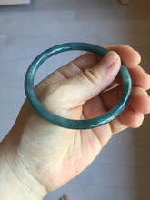 Load image into Gallery viewer, 58.5mm Certified Type A 100% Natural light black/green/gray/purple Guatemala slim round cut Jadeite bangle PJ77-0655
