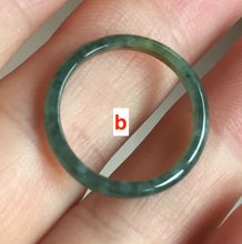 Load image into Gallery viewer, Size5 100% natural type A icy watery light green/blue/yellow/gray skinny Guatemala jadeite jade slim band ring AR105