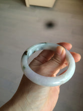 Load image into Gallery viewer, 56.8mm certified type A 100% Natural dark green/white/purple jadeite jade bangle BG76-1838