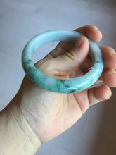 Load image into Gallery viewer, 55.5mm Certified Type A 100% Natural light green purple with floating flowers Jadeite bangle AY129-6645