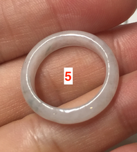 Load image into Gallery viewer, Size 6 3/4 100% natural type A icy watery green/white/purple jadeite jade band ring group R114