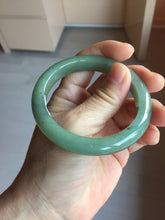 Load image into Gallery viewer, 卖了 55mm Certified Type A 100% Natural Oily Dark Green Gray Black(油青) Jadeite Jade Bangle PH258-7155