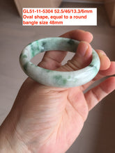 Load image into Gallery viewer, 54-59mm certified Type A 100% Natural dark green/white/black Jadeite Jade bangle group with defects GL51