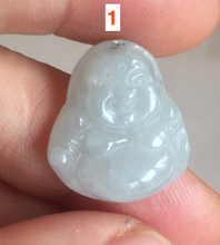 Load image into Gallery viewer, 100% Natural type A green/white small happy buddha jadeite Jade pendant necklace group BP111
