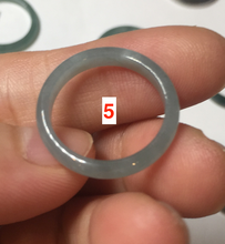 Load image into Gallery viewer, 17.1mm 6 3/4 100% natural type A icy watery green/blue icy watery Guatemala jadeite jade band ring group BP80