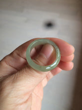 Load image into Gallery viewer, 22mm size12 3/4 100% natural type A icy watery light green/gray jadeite jade band ring AZ96
