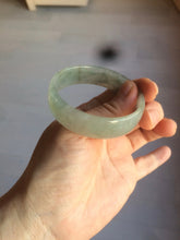 Load image into Gallery viewer, 49.5mm Certified Type A 100% Natural icy watery light green/gray/black thin Jadeite Jade bangle AY79-3208