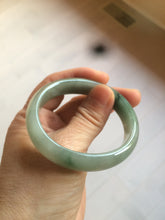 Load image into Gallery viewer, 49mm Certified Type A 100% Natural dark green/gray oval Jadeite Jade bangle AX4-2872