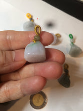 Load image into Gallery viewer, 100% Natural type A dark green/purple/gray Jadeite Jade lotus pod hanger BF40