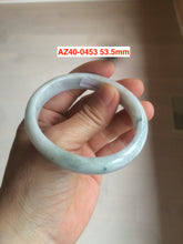 Load image into Gallery viewer, 51-53mm Certified Type A 100% Natural light green/white with green floating flowers oval Jadeite Jade bangle group AZ40