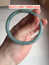 Load image into Gallery viewer, 54-62mm Certified type A 100% Natural dark green/blue/gray slim round cut guatemala Jadeite bangle(different size with defects) group GL47