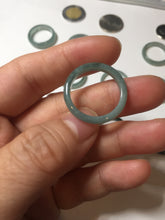 Load image into Gallery viewer, 18.1mm size 8 100% natural type A icy watery green/blue slim style Guatemala jadeite jade band ring group BP75