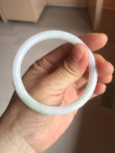 Load image into Gallery viewer, 54.5mm Certified type A 100% Natural light green white purple slim round cut Jadeite bangle BN20-9106