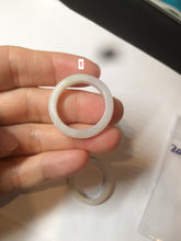 Load image into Gallery viewer, 20.2mm size 10 1/2 100% natural type A green/white jadeite jade band ring G105- 10 1/2