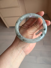 Load image into Gallery viewer, 60mm certified Type A 100% Natural icy watery light green with green floating flowers Jadeite Jade bangle BK134-7434