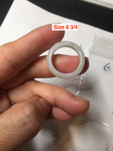 Load image into Gallery viewer, Size 5-10 1/4 100% natural type A white light green jadeite jade band ring group E93