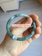 Load image into Gallery viewer, 55-62mm Certified type A 100% Natural dark green/blue/black slim round cut Guatemala Jadeite bangle(different size with defects) group GL30