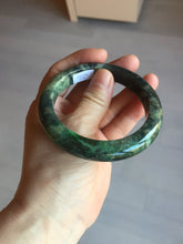 Load image into Gallery viewer, 59mm certificated Type A 100% Natural dark green/brown/black Jadeite Jade bangle AA103-9776
