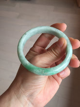 Load image into Gallery viewer, 56.2mm certified Type A 100% Natural sunny green/ white Jadeite Jade bangle BS32-4439
