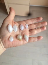 Load image into Gallery viewer, 100% natural type A jadeite jade icy watery Willow leaf/petal/peach pendant group AC79