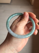 Load image into Gallery viewer, 61.5mm Certified Type A 100% Natural oily dark green(老油青) purple gray black round cut Jadeite Jade bangle Bh103-0715