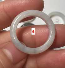 Load image into Gallery viewer, Size 6 3/4 100% natural type A icy watery green/white/purple jadeite jade band ring group R114