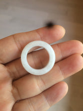 Load image into Gallery viewer, Size 6 1/2-8 100% natural type A white jadeite jade band ring R106
