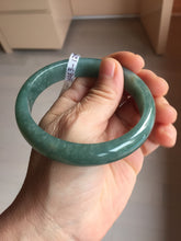 Load image into Gallery viewer, 61.5mm Certified Type A 100% Natural Light Green/Blue/Gray With Flying Snow Guatemala Jadeite Bangle PH263-1244