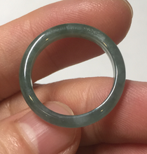 Load image into Gallery viewer, 100% natural type A icy watery light green/blue/gray Guatemala jadeite jade band ring R117