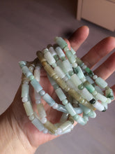 Load image into Gallery viewer, 100% natural type A green/brown/yellow jadeite jade beads bracelet W105