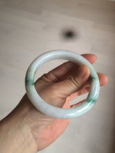 Load image into Gallery viewer, 60.6mm certified 100% Natural green/white with green floating flowers Jadeite Jade bangle AZ36-4373