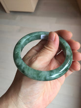 Load image into Gallery viewer, 56.5mm Certified Type A 100% Natural Woodland Green Jadeite Bangle PH230-0263