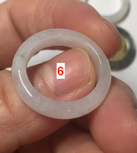 Load image into Gallery viewer, Size 6 3/4 100% natural type A icy watery green/white/purple jadeite jade band ring group R114