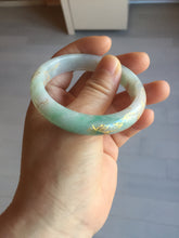 Load image into Gallery viewer, 52mm 100% natural Type A sunny green pink carved and golden-painted jadeite jade bangle PH201