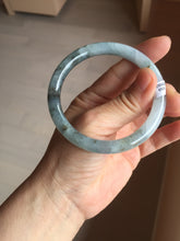 Load image into Gallery viewer, 56.3mm Certified Type A 100% Natural dark green/purple/gray round cut Jadeite bangle AA129-6929