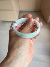 Load image into Gallery viewer, 53.4mm Certified Type A 100% Natural sunny green white thin jadeite Jade bangle AT36-0759
