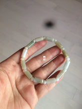 Load image into Gallery viewer, 100% natural type A green/brown/yellow jadeite jade beads bracelet W105