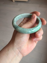 Load image into Gallery viewer, 56mm Certified Type A 100% Natural sunny green gray Jadeite Jade bangle BK131-4417