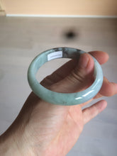 Load image into Gallery viewer, 50.5mm Certified Type A 100% Natural dark green Jadeite Jade oval bangle AJ70-0610