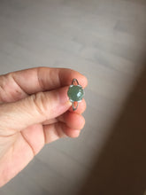 Load image into Gallery viewer, 100% natural type A icy watery green dark green four-prong jadeite jade ring group AA90